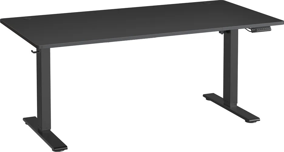 Secretária elétrica com regulação elétrica da altura, 160 x 80 x (72-120) cm, com porta USB-C Preto
