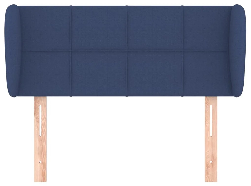 Cabeceira de cama c/ abas tecido 103x23x78/88 cm azul