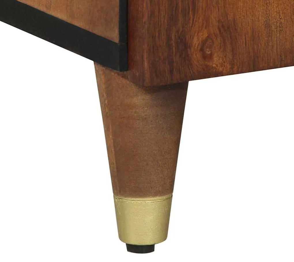 Armário Alto Castanho mel com detalhes em dourado