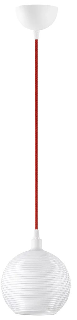 Chandelier Muzo – Branco e Vermelho – 15 x 15 cm