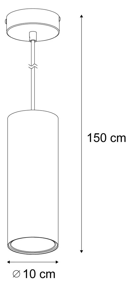 Candeeiro Pendente Moderno Bege GU10 50mm Redondo - Tubo Moderno