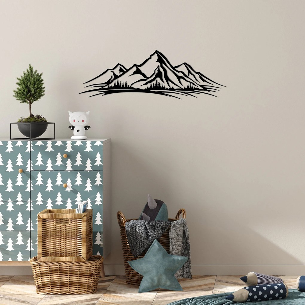 Acessório Decorativo de Parede em Metal Model-463 – Preto – 70 x 23 cm