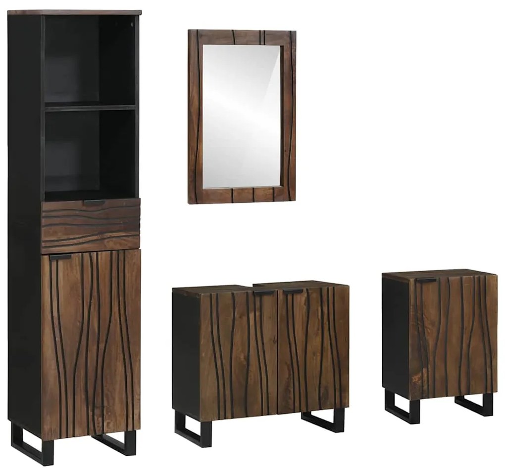 vidaXL Conjunto de Móveis para Banheiro com gaveta 4 pcs Branco