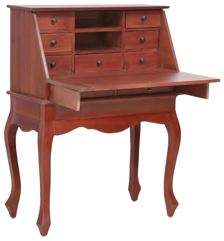 vidaXL Escrivaninha 78x42x103 cm madeira de mogno maciça castanho