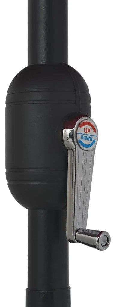 Guarda-sol de jardim com poste de metal 390 cm antracite