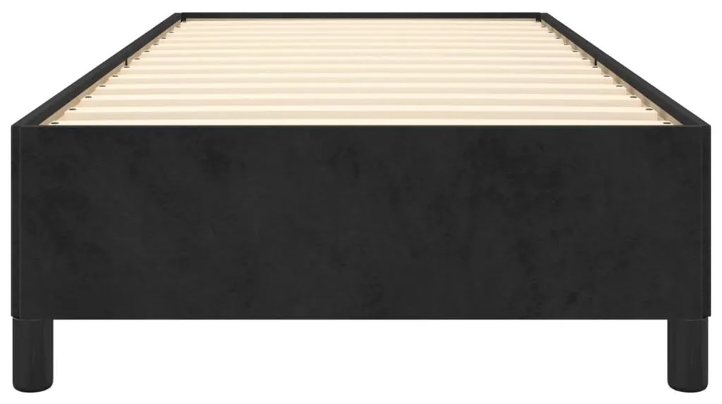 Estrutura de cama sem colchão 100x200 cm veludo preto