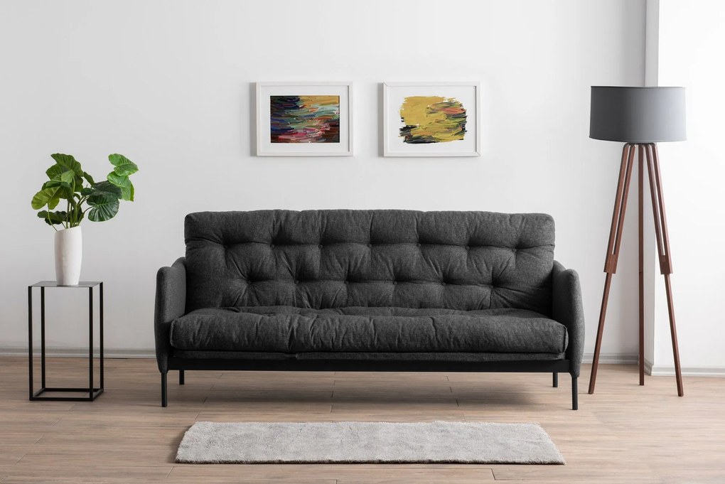 Sofá-Cama 3 Lugares Renge – Cinzento Escuro – 200x92x82 cm