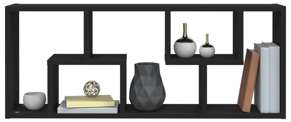 Estante de parede 36x16x90 cm derivados de madeira preto