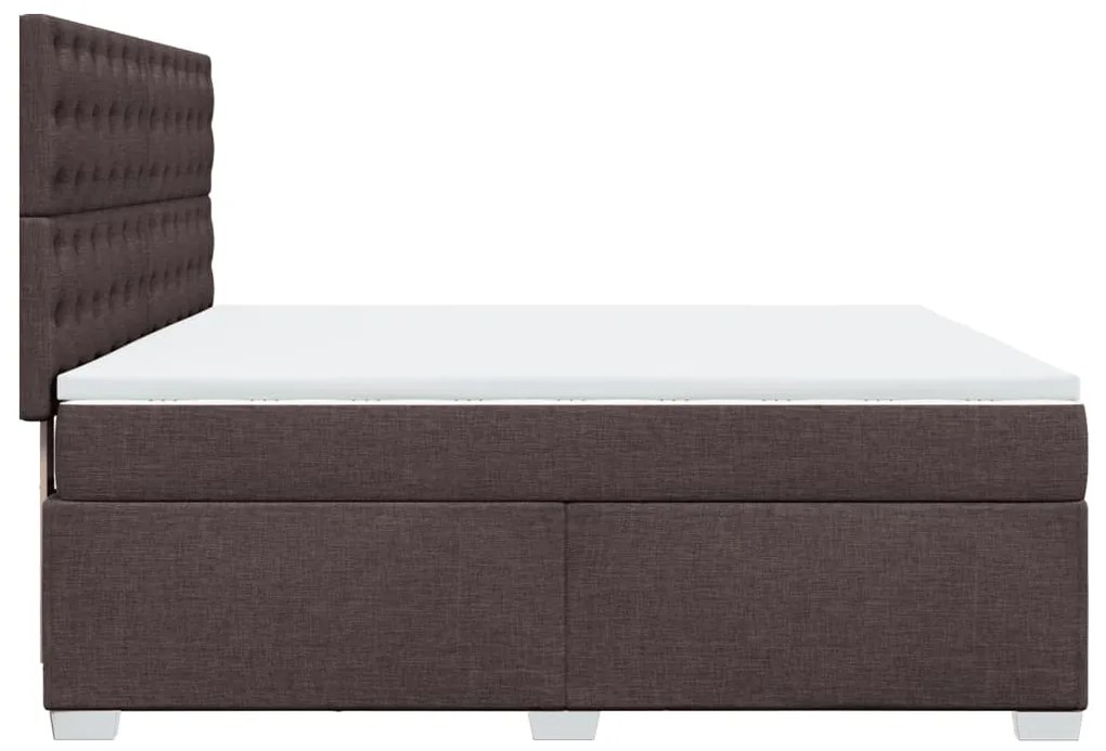 Cama com molas/colchão 180x200 cm tecido castanho-escuro