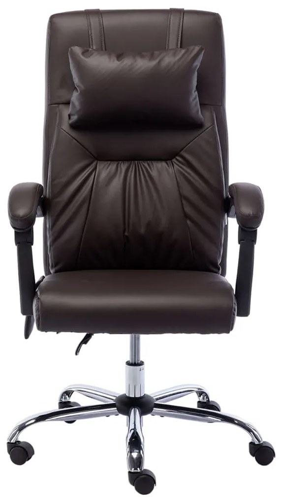 Cadeira escritório c/ função massagem couro artificial castanho