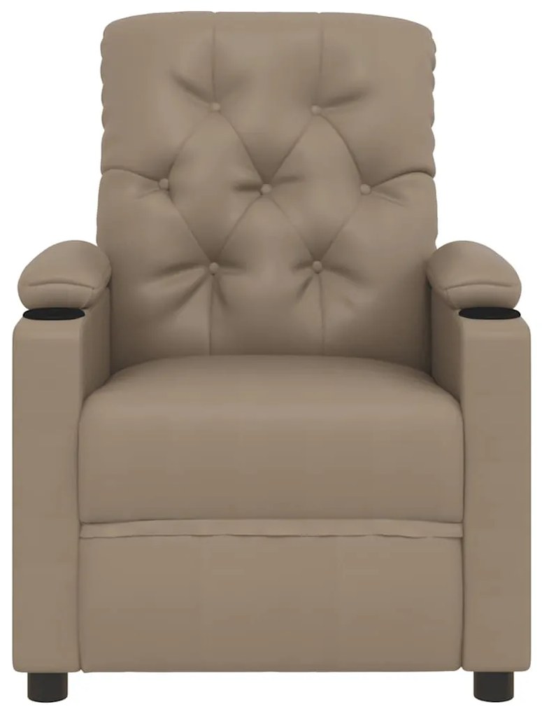 Poltrona de massagens elevatória couro artificial cappuccino