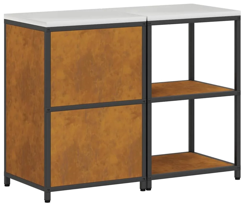 Conjunto de Armazenamento de Cozinha 2 pcs Ferro Enferrujado