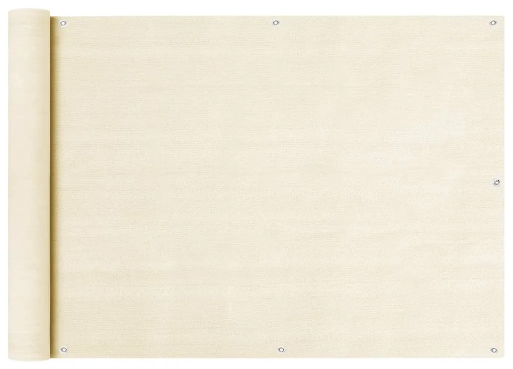 vidaXL Tela de varanda 75x300 cm PEAD cor creme
