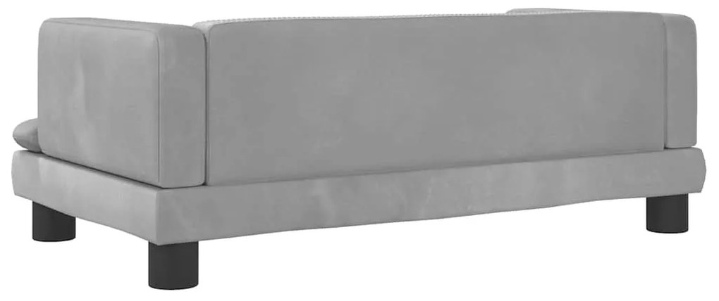 Cama para cães 80x45x30 cm veludo cinzento-claro