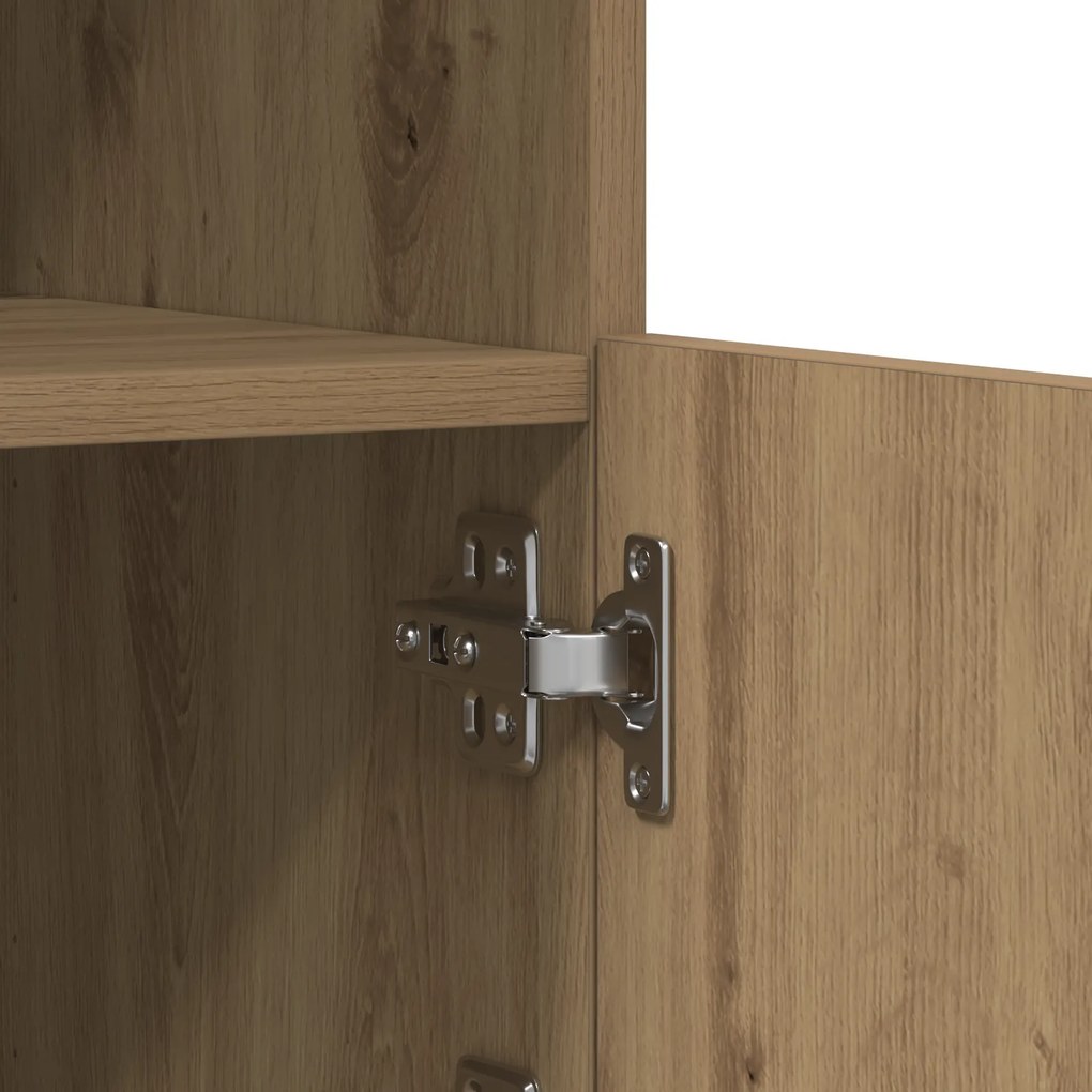 Sideboard vidaXL com luzes LED Carvalho Artesanal 60,5x37x100 cm