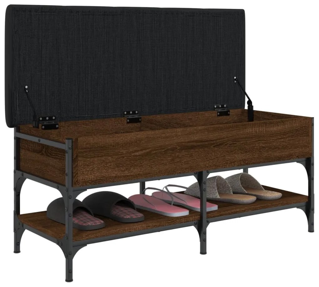 Banco sapateira 102x42x45cm derivados madeira carvalho castanho