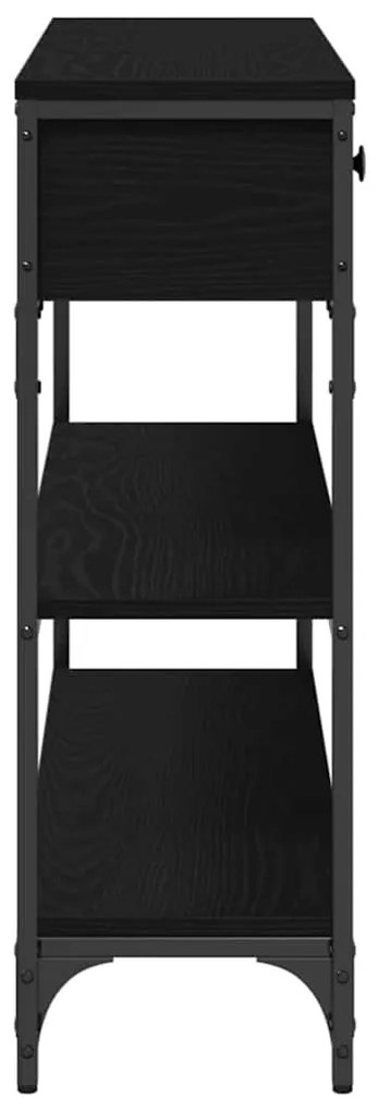 Mesa de Consola vidaXL Preto Carvalho 100x25x75 cm Madeira Engenharia