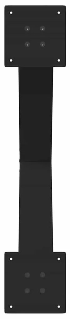 Pés de mesa de jantar em formato de X, 2 peças, preto, 80x (72-73) cm,