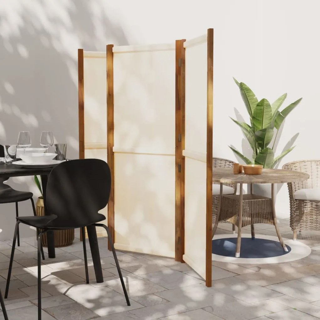 vidaXL Divisória/biombo com 4 painéis 280x180 cm branco nata