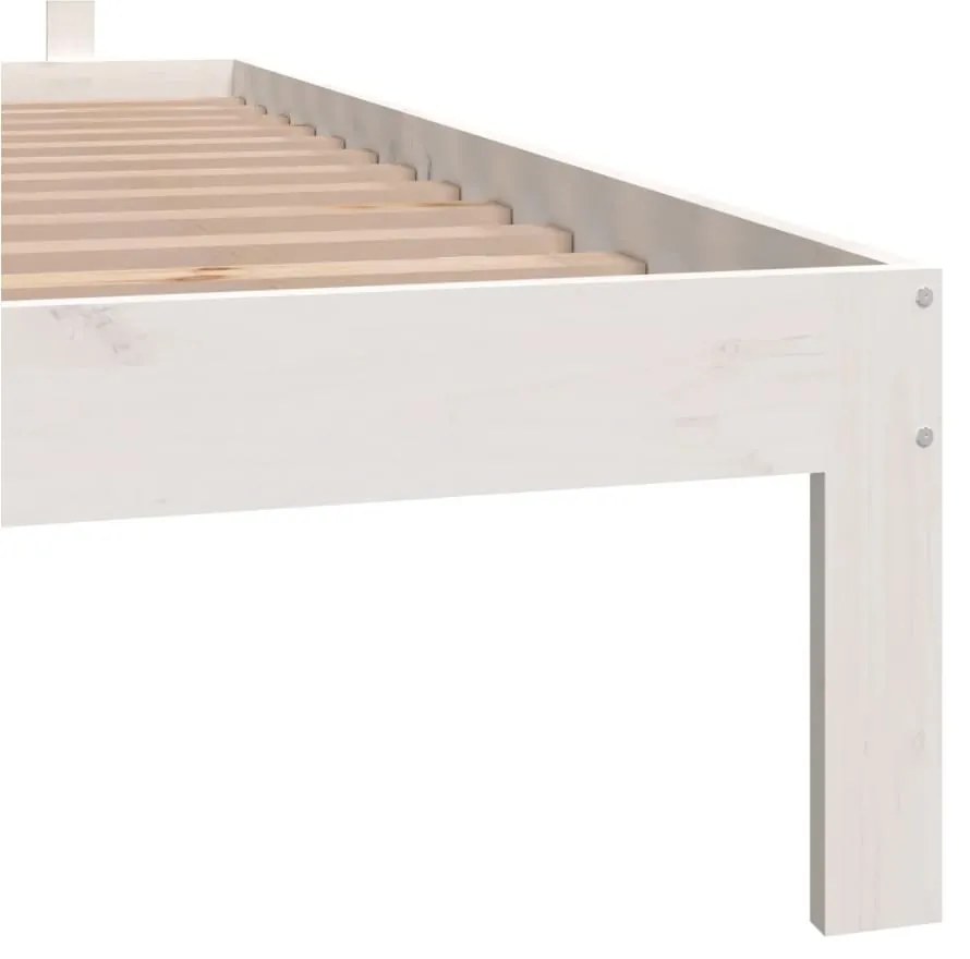 Estrutura de cama 160x200 cm pinho maciço branco