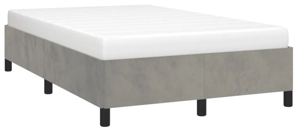 Estrutura de cama sem colchão 120x200 cm veludo cinzento-claro