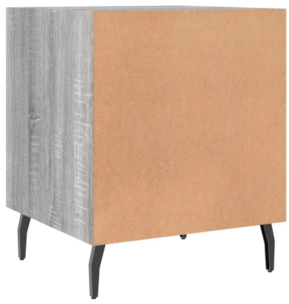 Mesa cabeceira 2pcs 40x40x50 cm madeira processada cinza sonoma