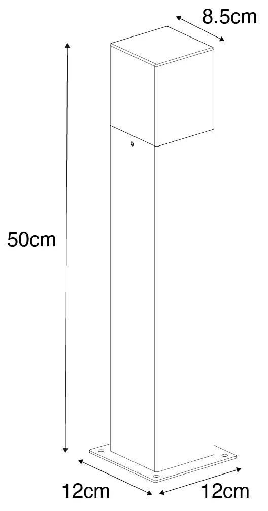 Candeeiro industrial de pé para exterior castanho ferrugem 50 cm IP44 - Dinamarca Industrial