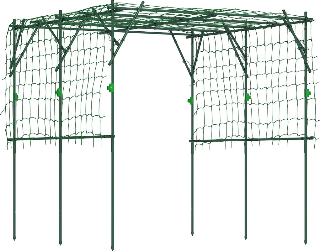 Outsunny Treliça de aço para fixar inoxidável Suporte para plantas trepadeiras Treliça 223 x 223 x 223 cm Arco para rosas Verde | Aosom Portugal