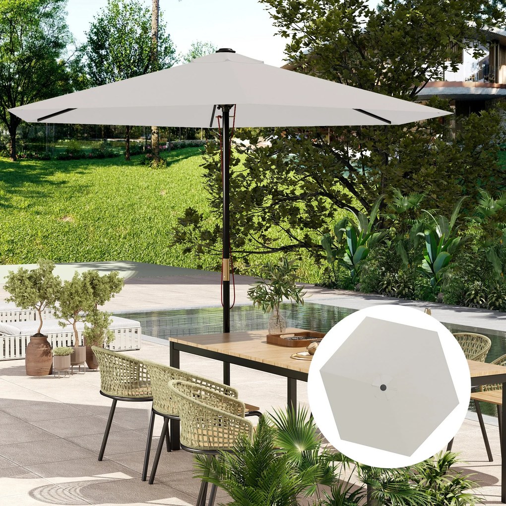 Toldo de Substituição para Guarda-Sol – Ø300 cm – Creme – Proteção UV3