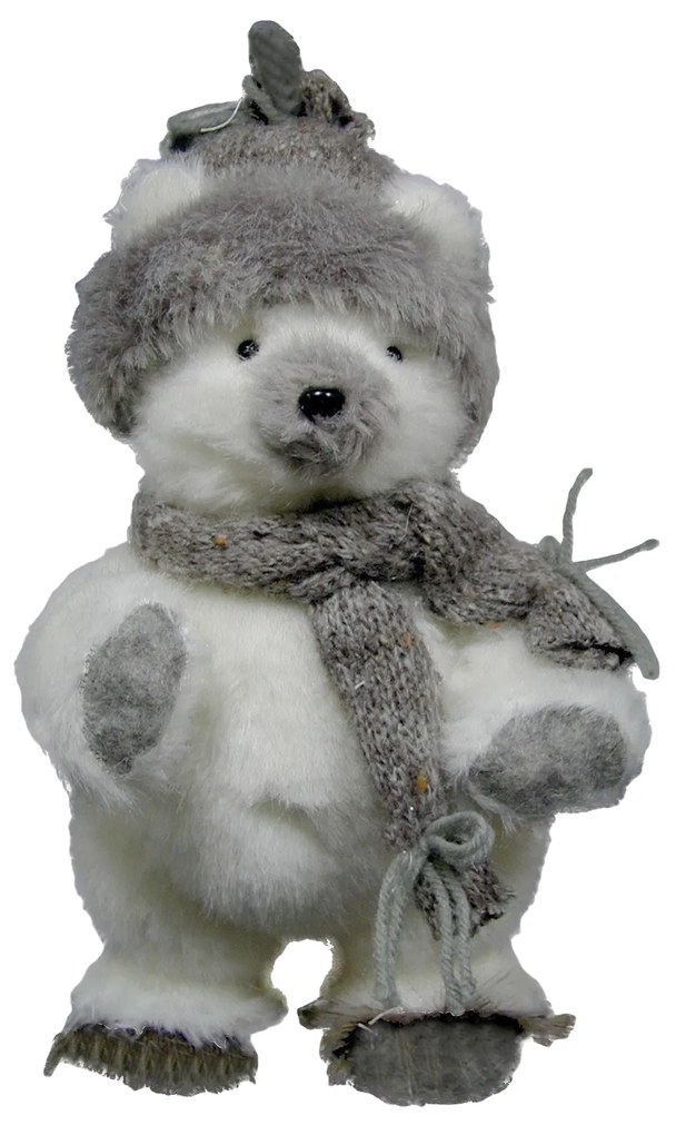 Urso Polar Com Gorro Branco Pequeno