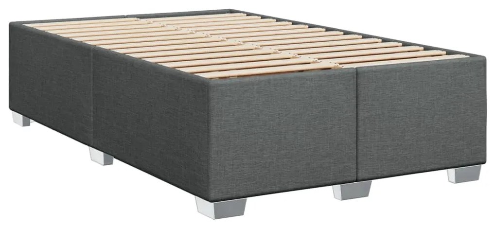 Cama boxspring com colchão 120x190 cm tecido cinzento-escuro