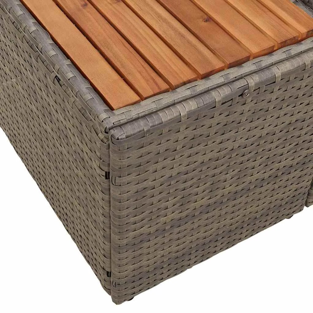 Sofá de Jardim 2 Lugares vidaXL com Almofadas Cinza em Rattan Sintétic