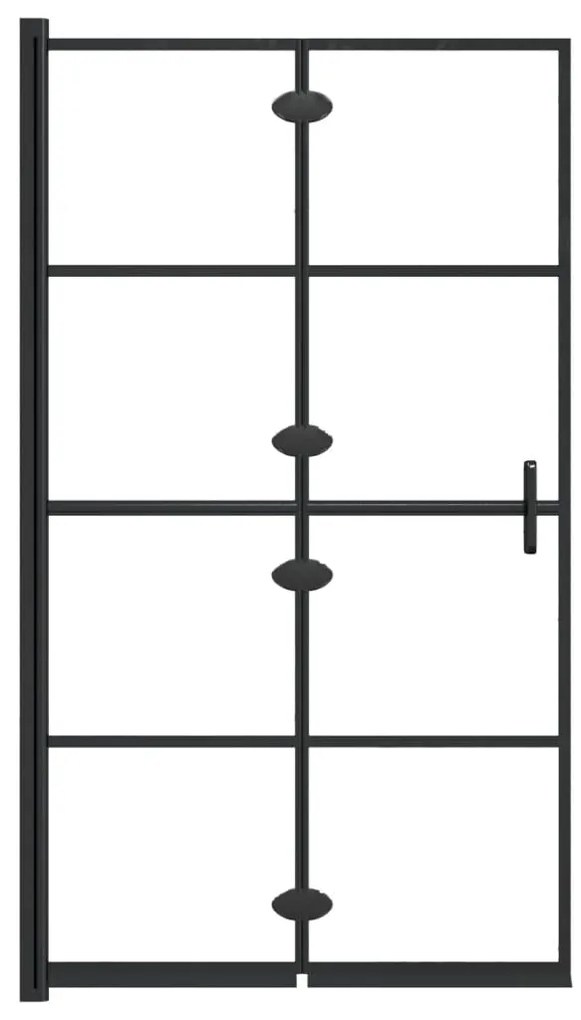 Divisória de chuveiro dobrável ESG 80x140 cm preto