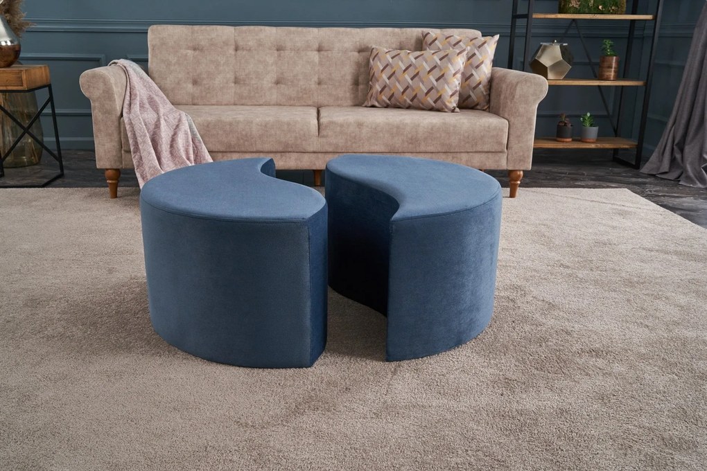 Pouffe Alis Puf – Azul – 80x40x80 cm