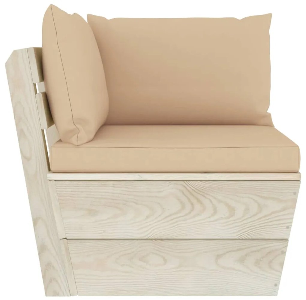 6 pcs conjunto lounge de paletes + almofadões madeira de abeto