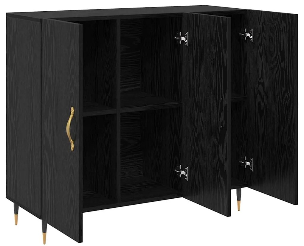 Buffet Preto 90 x 34 x 80 cm Madeira processada