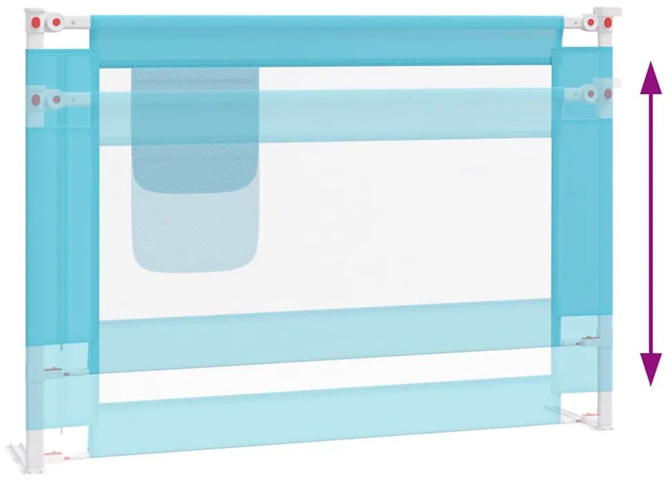 Barra de segurança p/ cama infantil tecido 90x25 cm azul