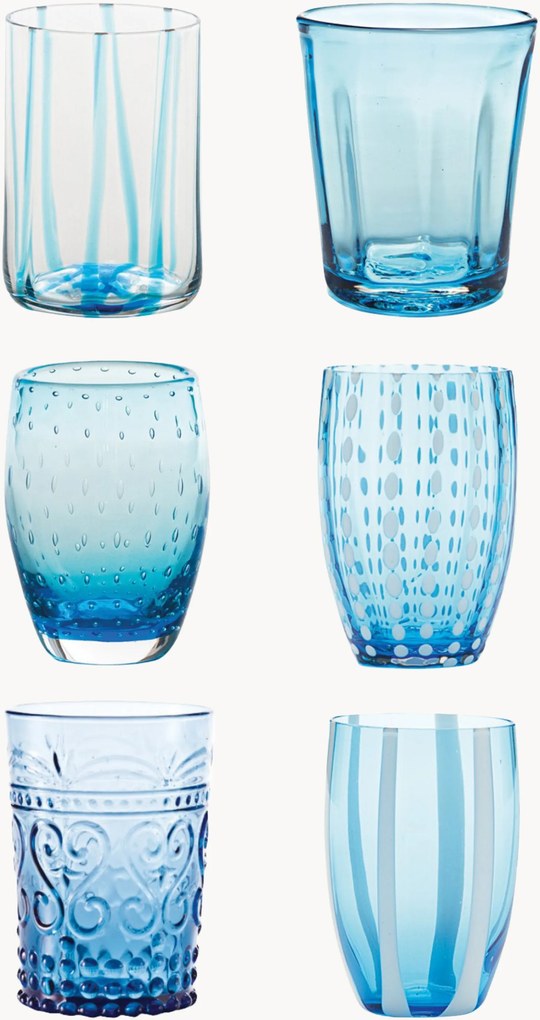 Copos artesanais Melting Pot, conjunto de 6