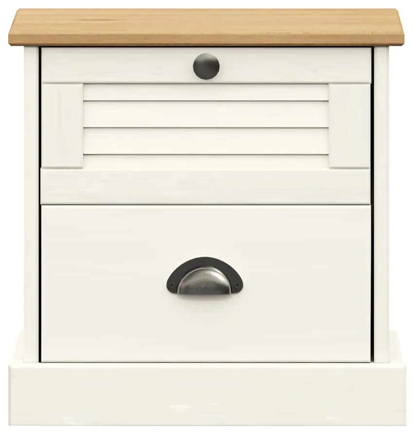 Mesa de cabeceira VIGO 42x35x42 cm pinho maciço branco