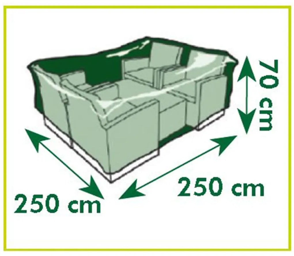 Nature Capa p/ mobiliário de jardim mesa/cadeiras baixas 250x250x70 cm