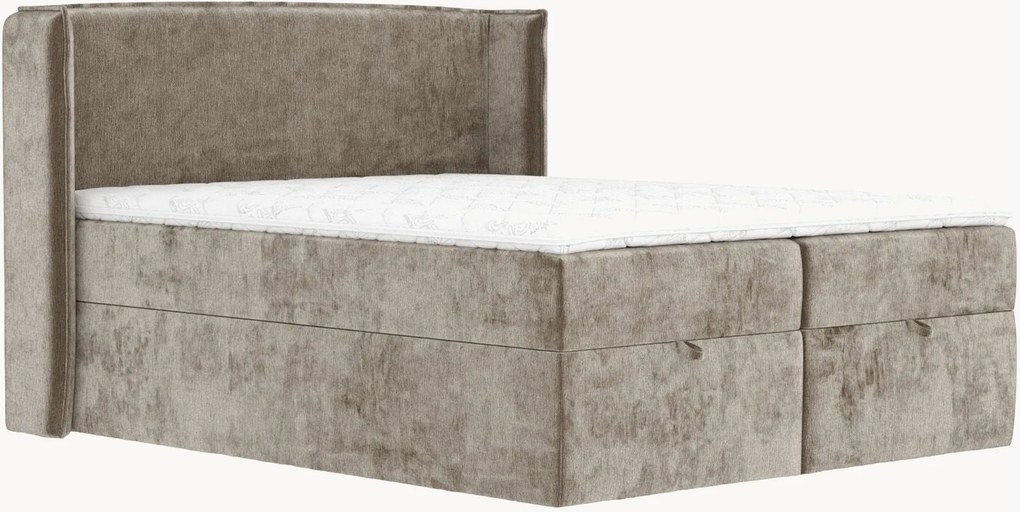 Cama divã em chenille artesanal com arrumação Passion, H4