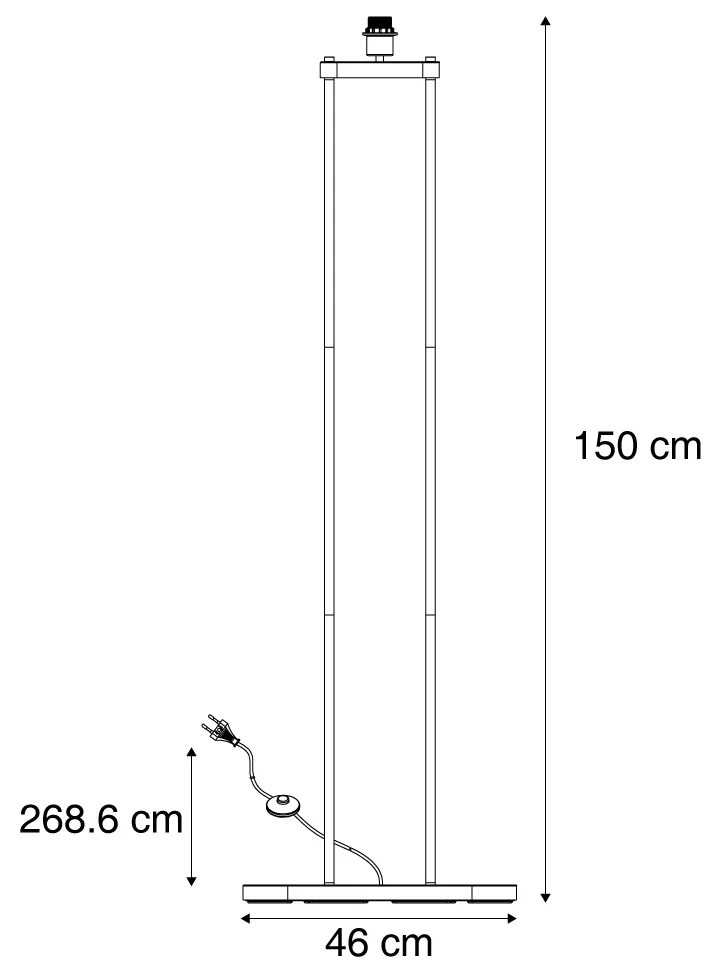 Candeeiro de pé moderno preto - Thijmen