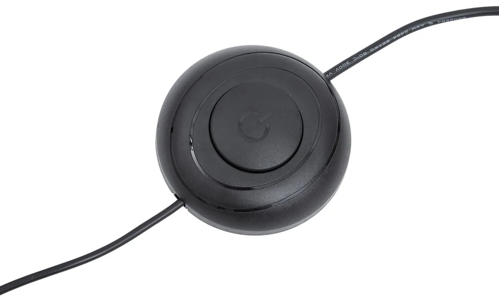 Candeeiro de pé de design preto com LED regulável e interruptor de 3 níveis - Rolla