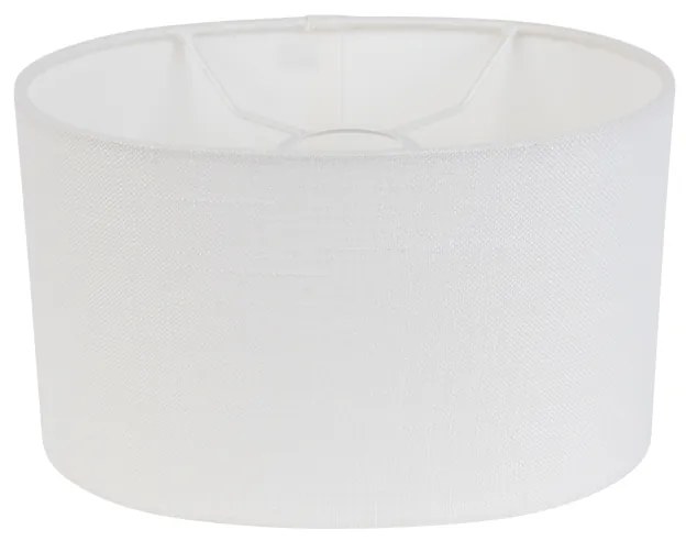 Abajur Oval em Linho Branco 25/16/15 Moderno