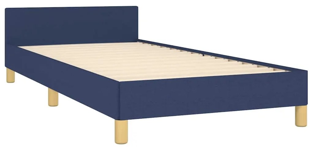 Estrutura cama c/ cabeceira sem colchão 100x200 cm tecido azul