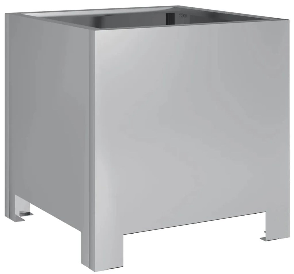 Vaso/floreira de jardim 2 pcs 30x30x30 cm aço galvanizado