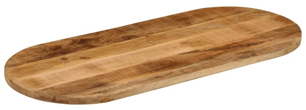 Tampo de mesa oval 90x40x2,5 cm madeira mangueira áspera maciça
