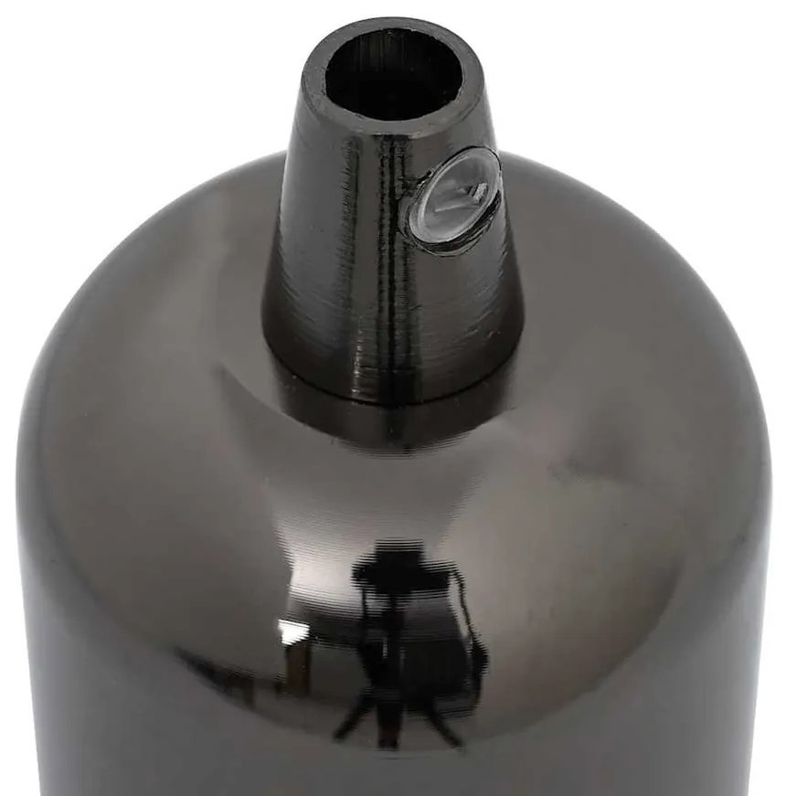 Casquilhos de lâmpadas 2 pcs Preto brilhante E27