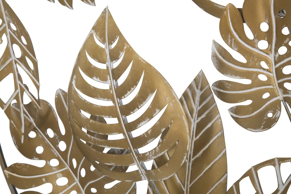 PAINEL DE FERRO DE PAREDE JUNGLE REDONDO CM Ø 80X6,5 DOURADO