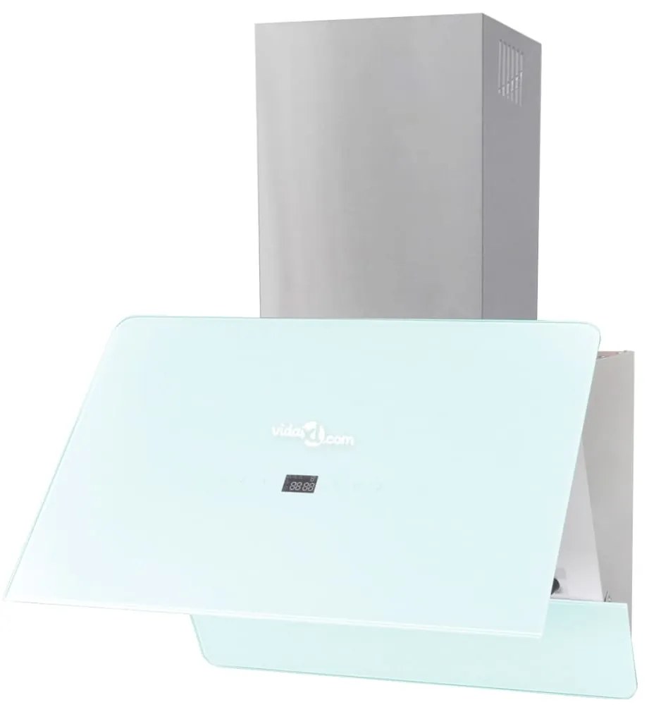 241214 vidaXL Exaustor 600 mm vidro temperado branco